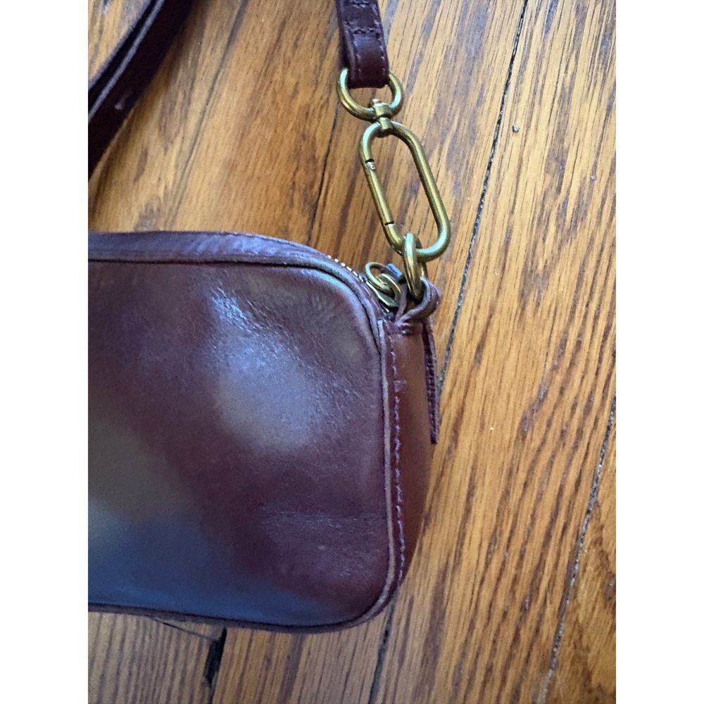 Madewell The Box Leather Carabiner Mini Crossbody Bag Espresso Bean OS - Picture 4 of 10